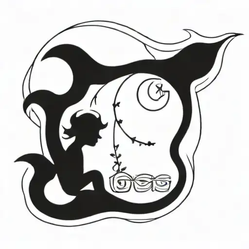 Rose And Moon With Two Names In It Melia And Magnus