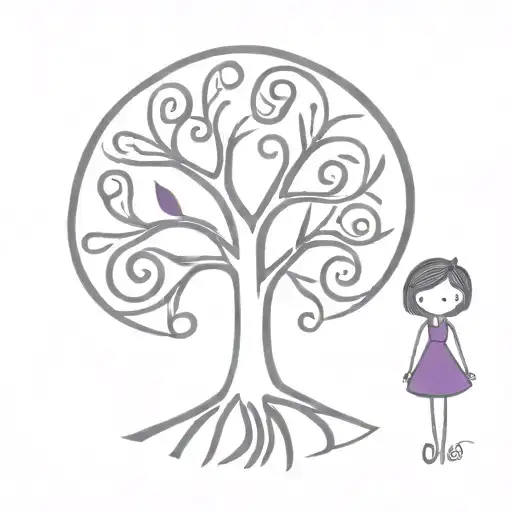 Tree Of Life And Purple Ribbon