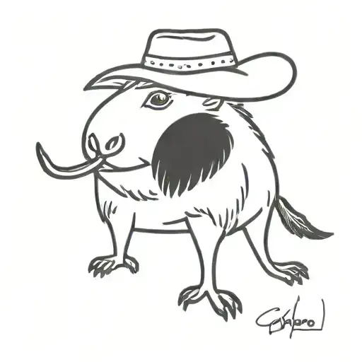Capybara Cowboy With Mullet