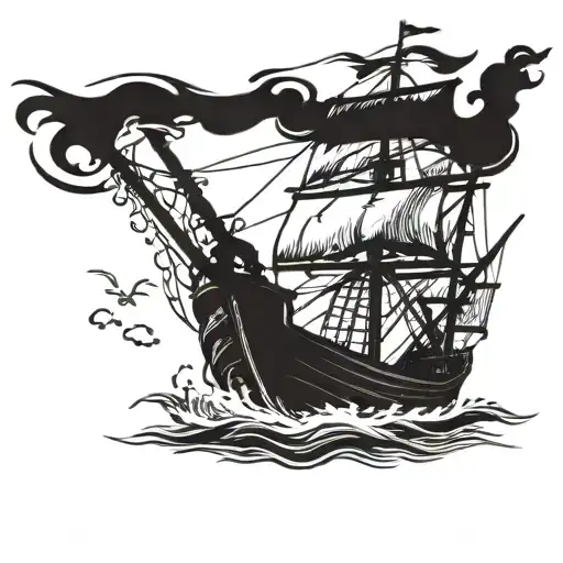 Pirate Ship Navigating