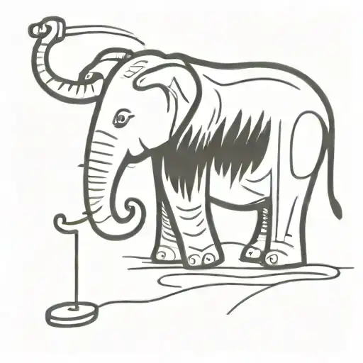 Elephant Is Cleaning