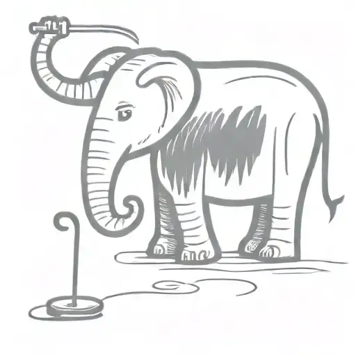 Elephant Is Cleaning