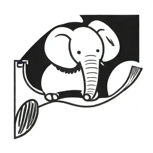 Elephant Broom Dustpan Human Work Clothes
