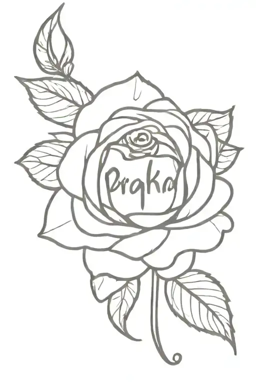 Prabha Name With Rose