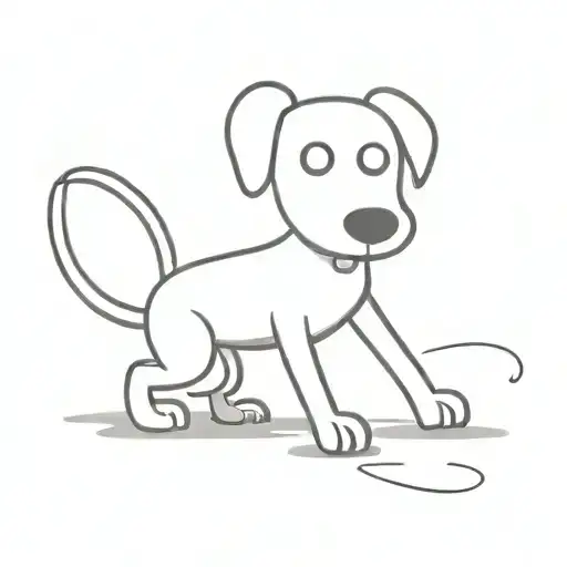 Minimalistic Animated Dog Full Body