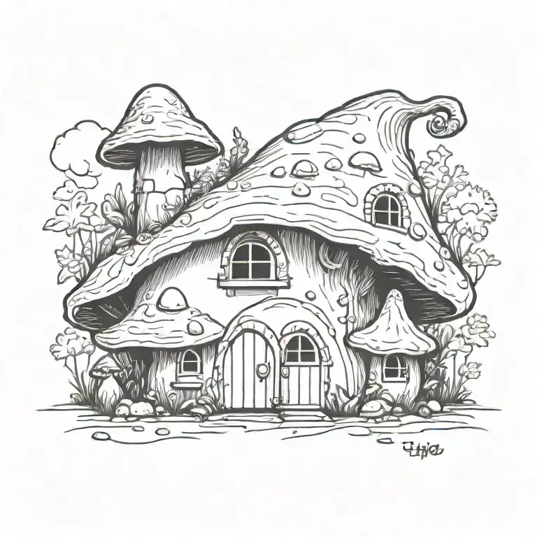 A Gnome Lives In A Mushroom House