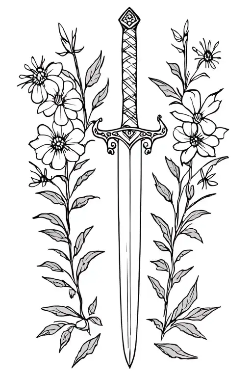 Sword And Flowers