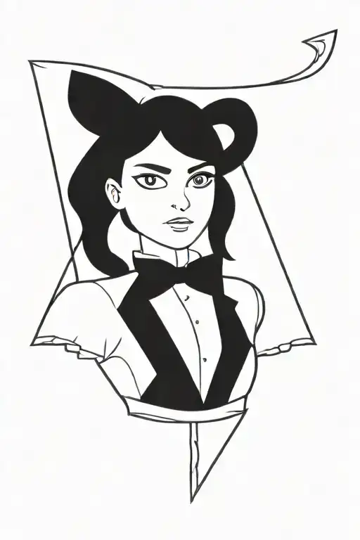 Minimalist Tattoo Of The Valkyrie With A Bow Tie