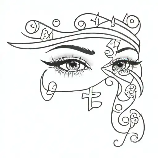 Face Tattoo Arabic Word For Love Over Eyebrow