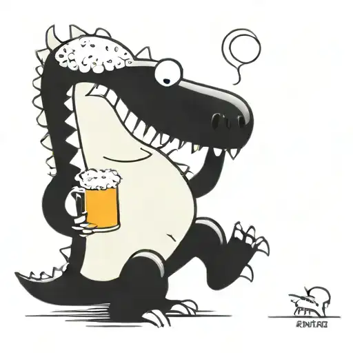 Funny Dinosaur Holding A Beer