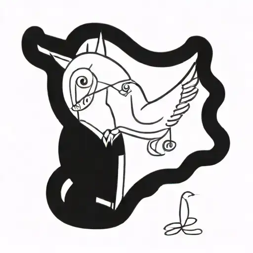 Horse With A Head Of A Pigeon