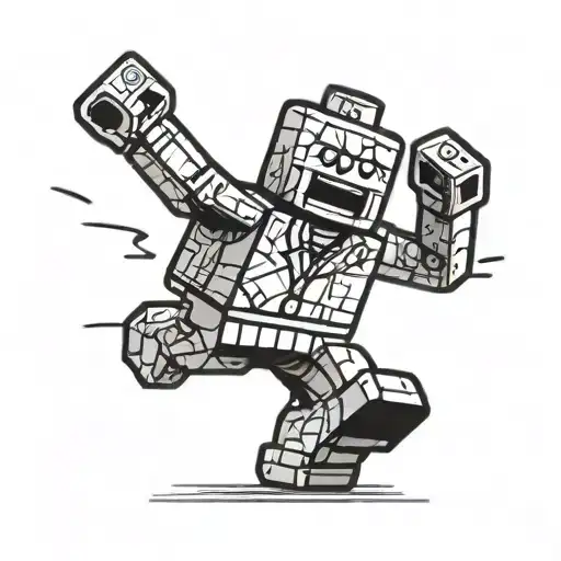 Cartoon Lego Man Dancing