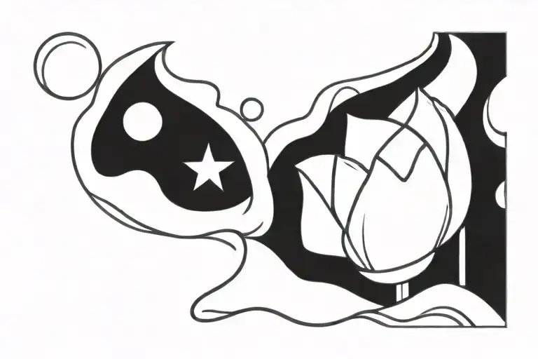 Lotus Flower With Moon