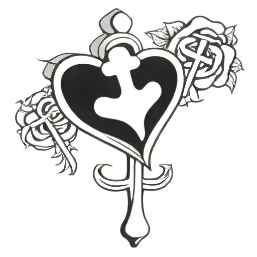 Two Chrome Hearts Crosses With A Rose Behind Them