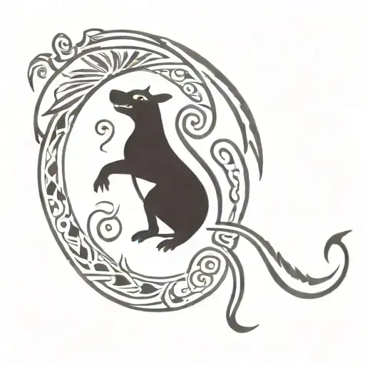 Tribal Tattoo With Wild Animal