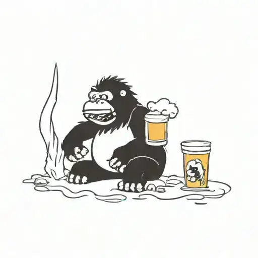 Bigfoot Drinking Beer