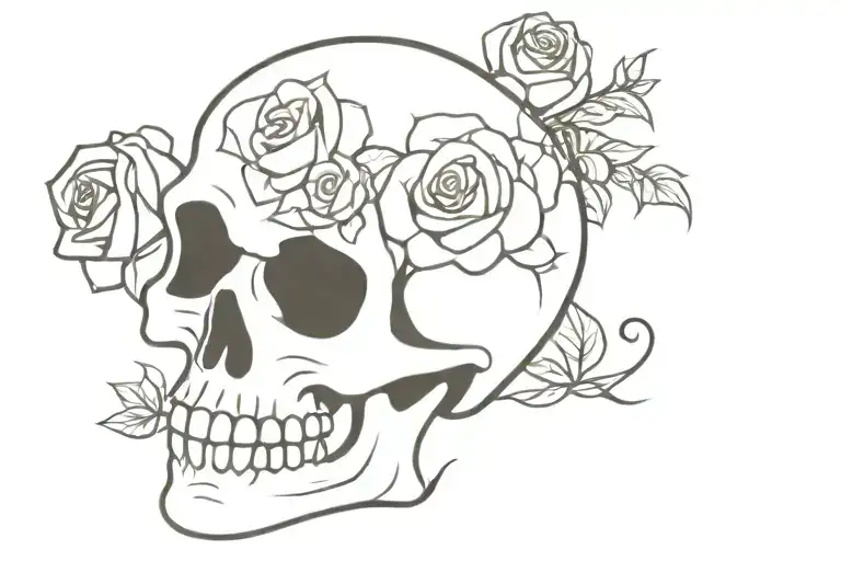 Skull With Roses