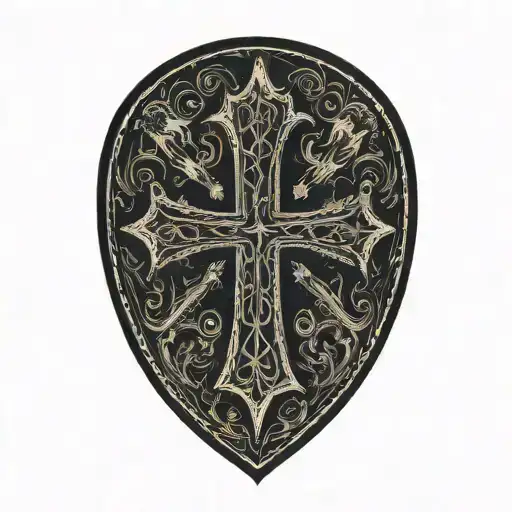 Cross Inside Shield Cross Royalty