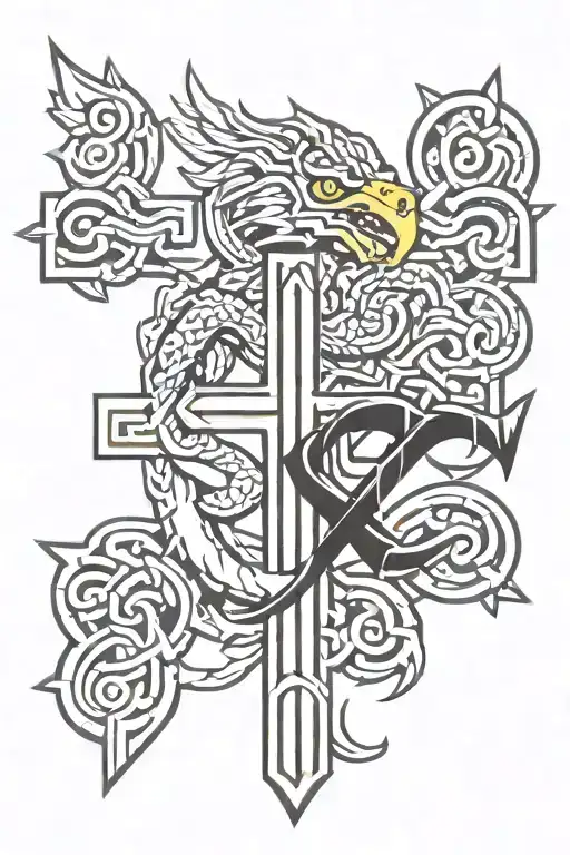 Cross With Quetzalcoatl Wrapped