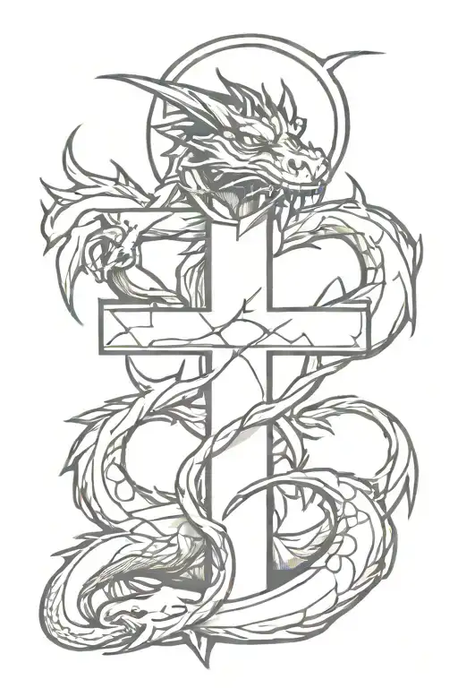 Cross With Dragon Wrapped