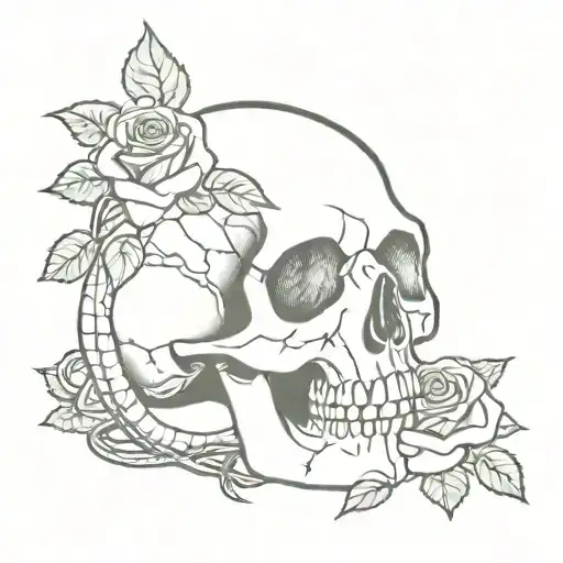 Snake Skull And Roses