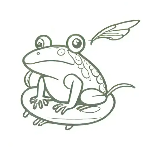 Frog With Wings Sitting Sitting Snail Shell Pattern