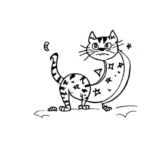 Friendly Cheshire Cat As The Moon