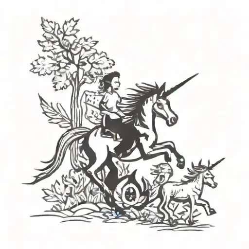 Canadian Mapleleaf And Scottish Unicorn Surrounded