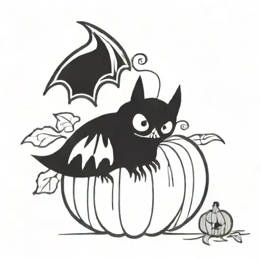 Bat And Pumpkin