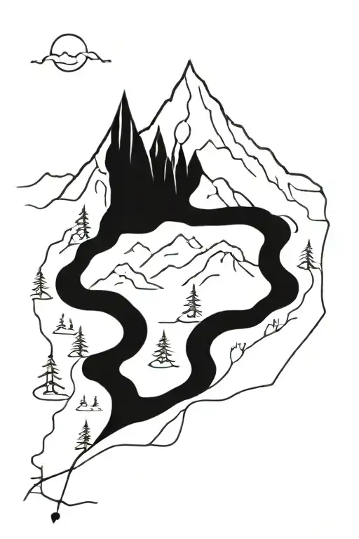 Mountain Range With A Hidden