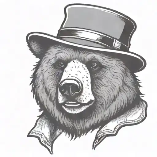 Nerdy Bear Head With Felt Hat