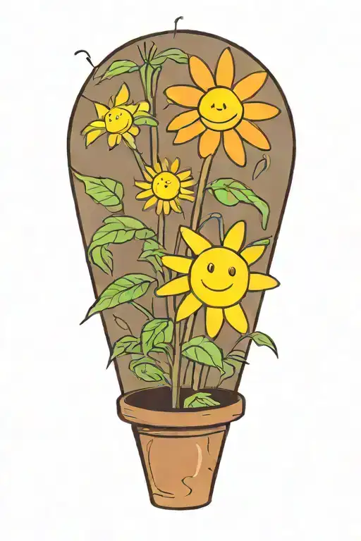 A Daisy Flower On An Elongated Stem In A Brown Pot That Smiles From The Marijuana Plant