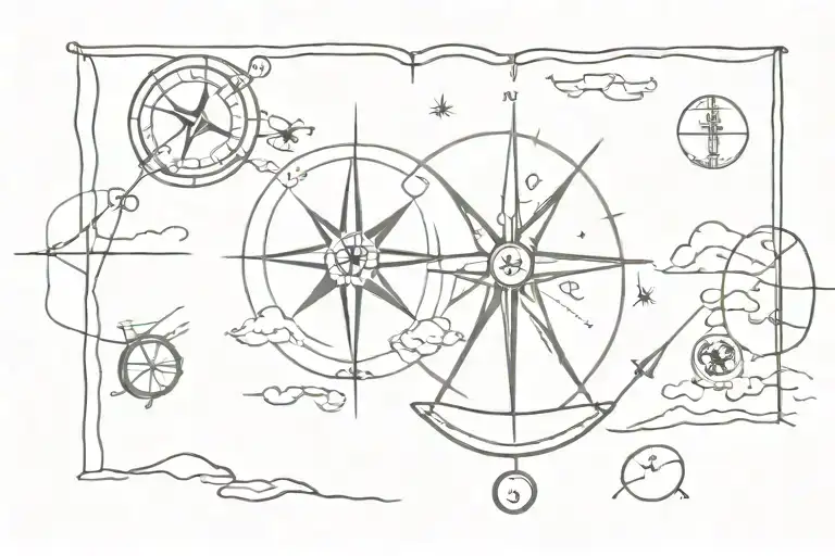 Travel Airplane Ship Compass