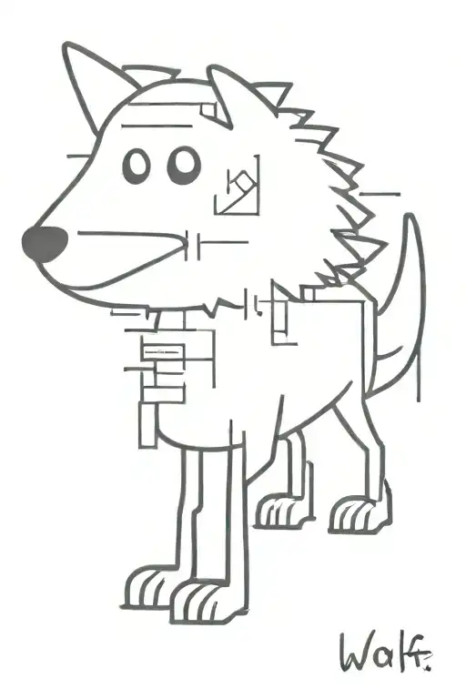 Computer Code And Wolf In One