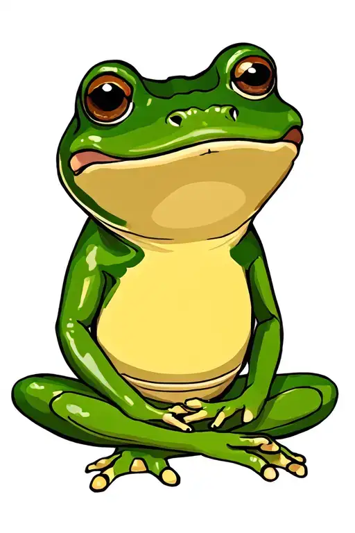 Meditating Frog Zen No Color