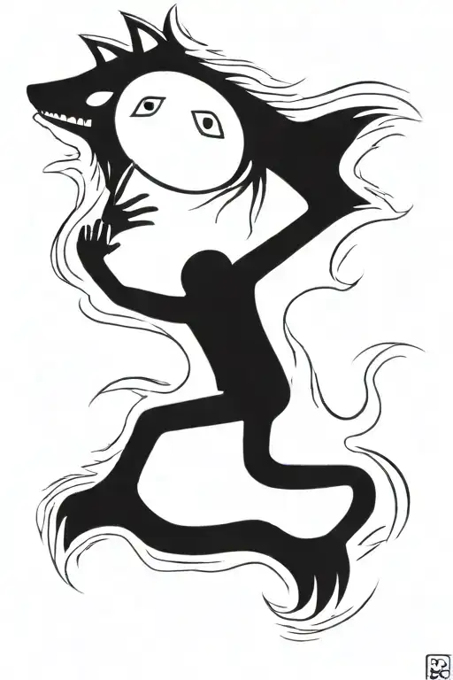 Child Protected By A Wolf