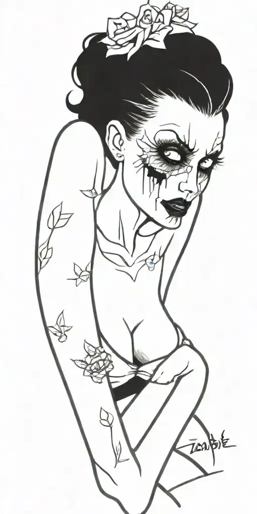 Zombie Pinup Girl That Still Manages To Be Hot