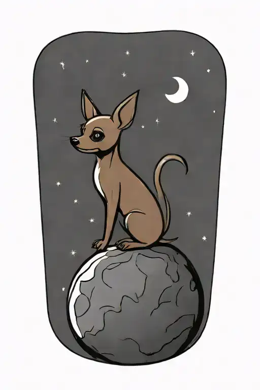 A Chihuahua Sitting On The Moon