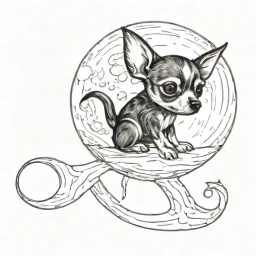 Chihuahua Sitting On The Moon