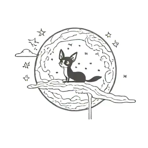 Chihuahua Sitting On The Moon