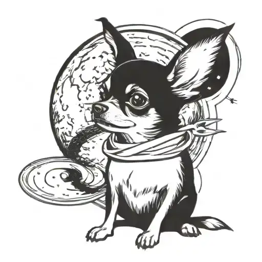 Chihuahua Sitting On The Moon