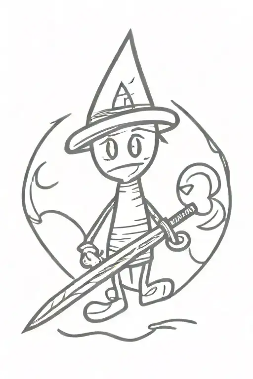 Spade Symbol With Knife Through It