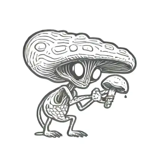 Alien Holding A Mushroom