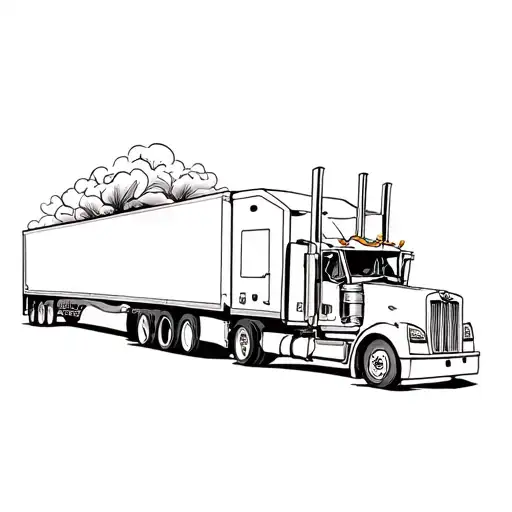 Up Close Chicano Women Driving A Semi Truck Shifting