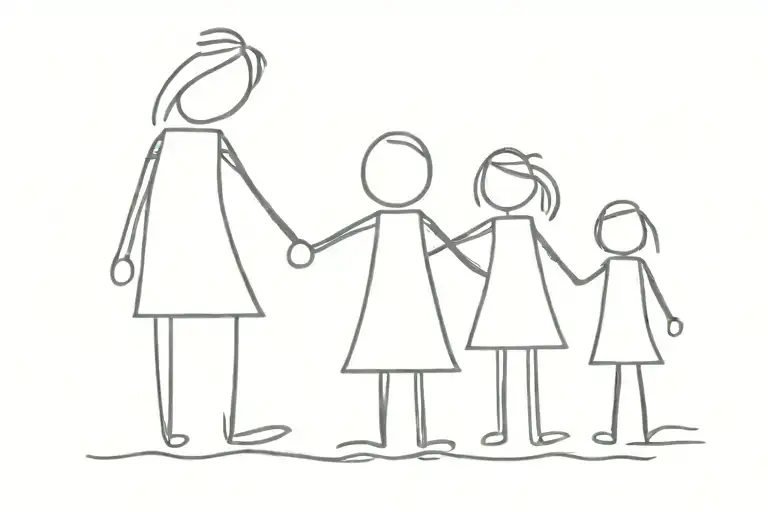 2 Daughters Holding There Mother Holding Hands