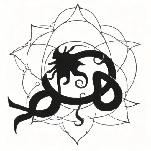 Lybra Zodiac Sign Intertwined Within Its Petals