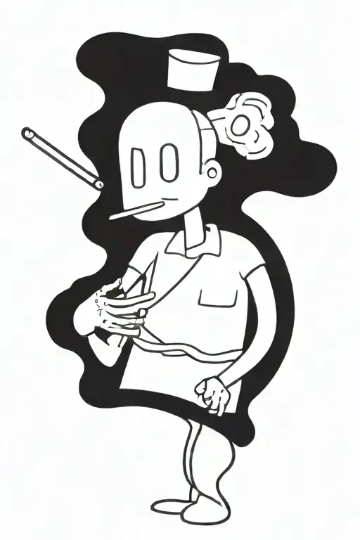 Gangster Smoking Cigarette