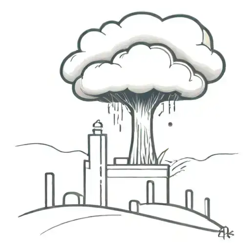 An Abstract Nuclear Explosion Mushroom Cloud Destorying A Major City