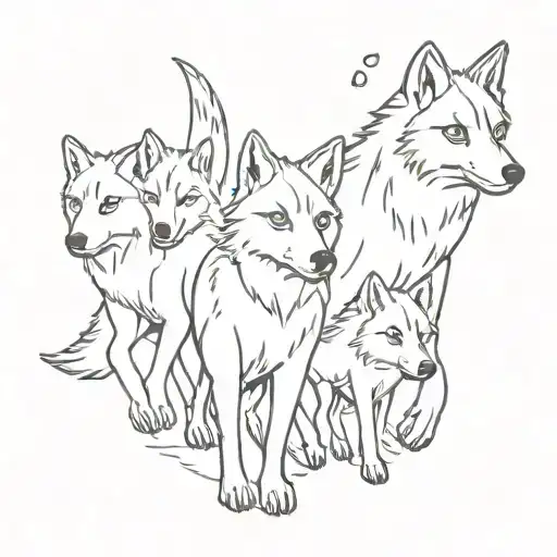 Wolf Pack Symbolizing Your Friends Holding Hands
