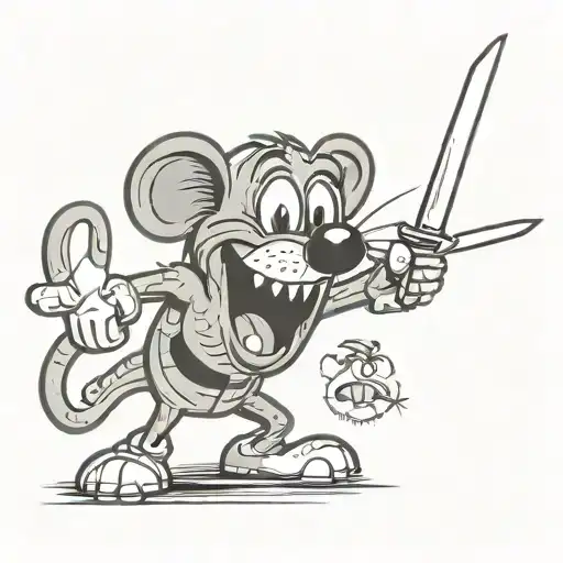 Chuck-e-cheese With A Knife